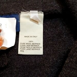 Mens sweater by fiume 100% merino wool size 50 lgdark gray polo  style